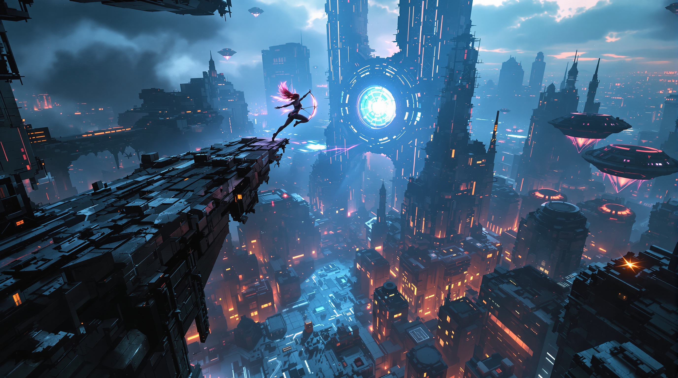 Captura de pantalla del entorno interdimensional en el juego de parkour VR Reach