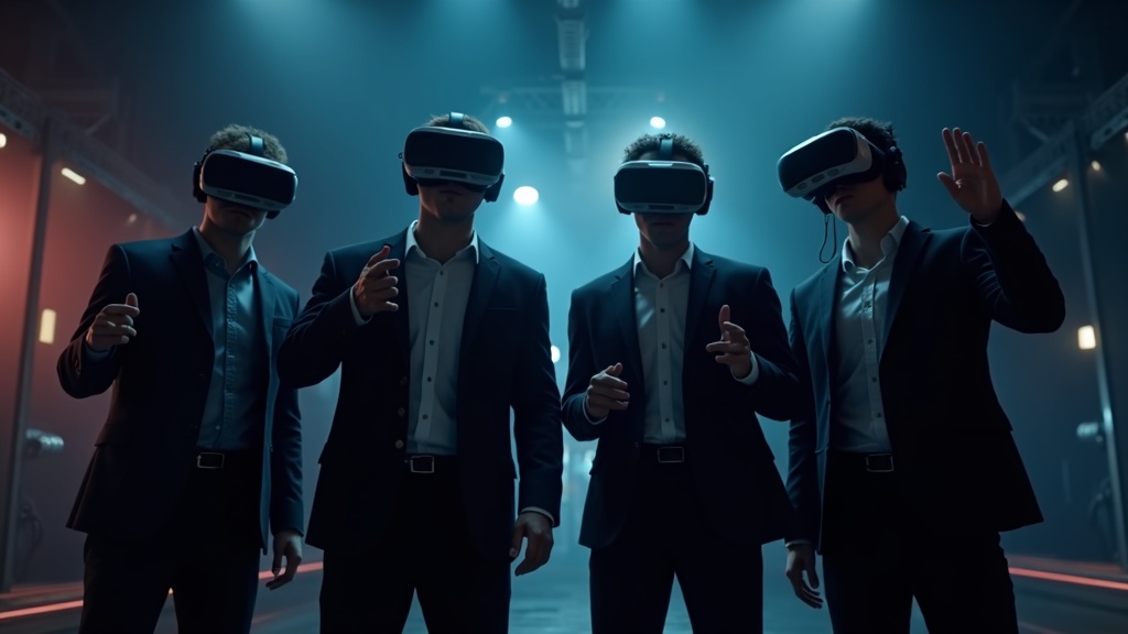 Equipo preparándose para la experiencia PAYDAY 2 VR en Barcelona