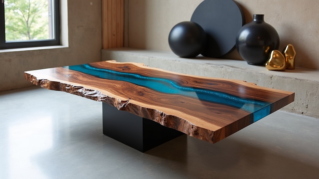 Журнальный столик из спила: уникальный акцент в интерьере для стиля лофт и сканди с натуральными материалами