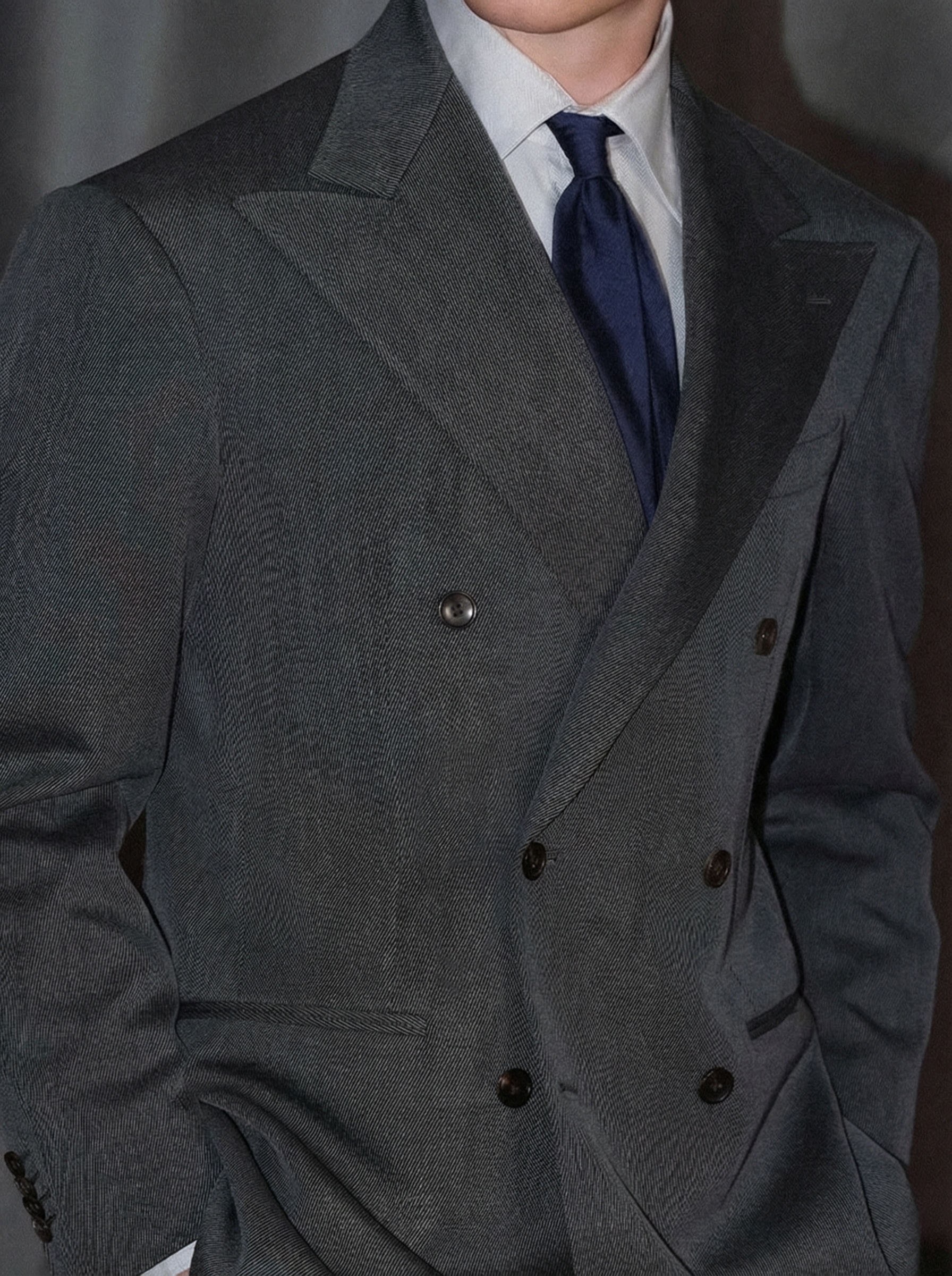Cavalry Twill Wool Double-Breasted Suit - 3