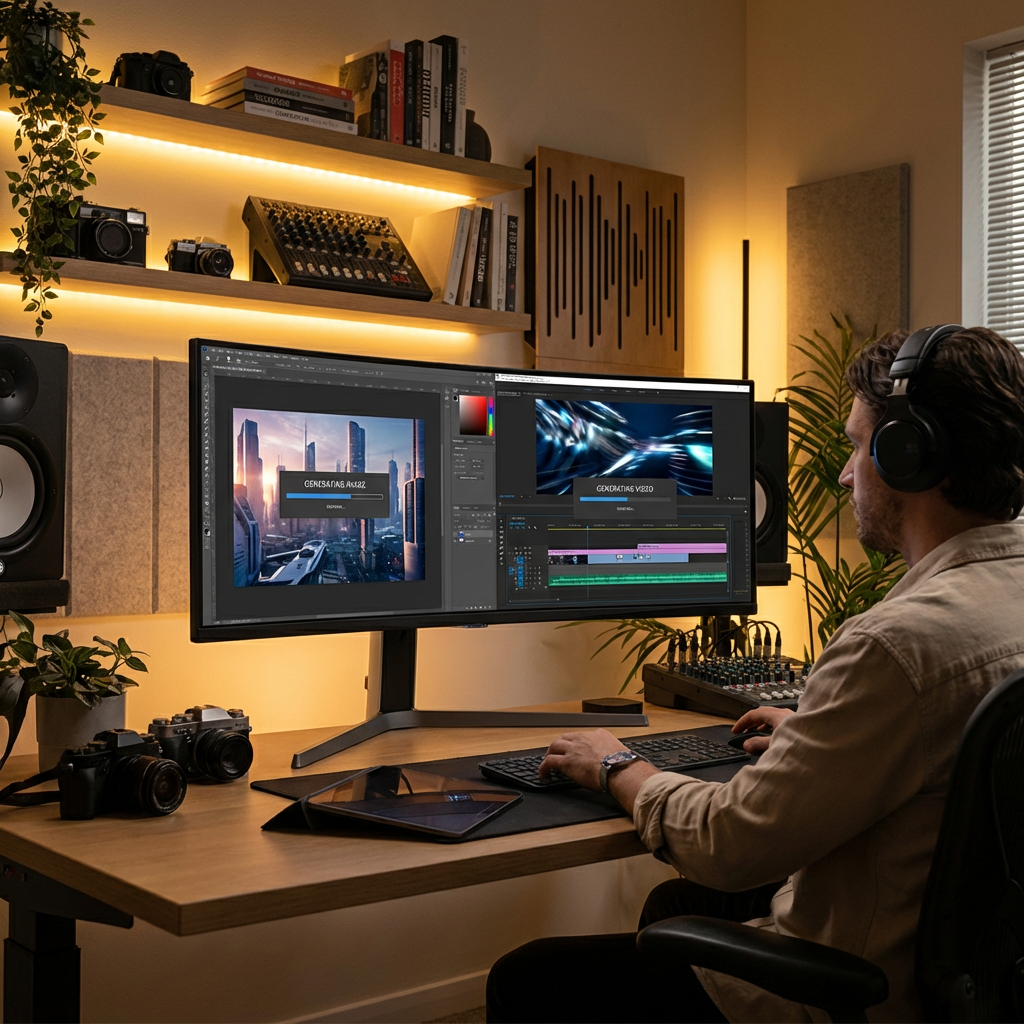 AI-powered all-in-one creative workspace generating images and videos