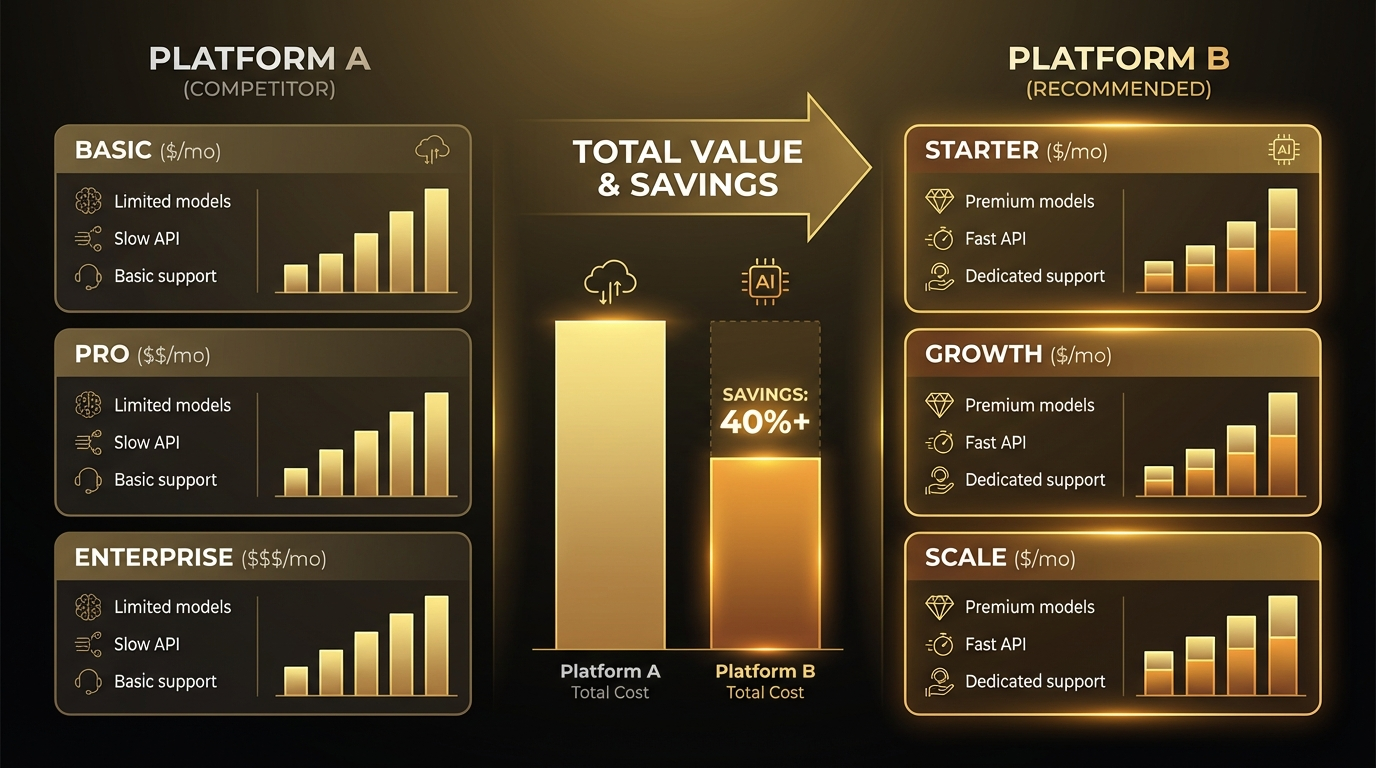 Pricing and value comparison between AI creative platforms