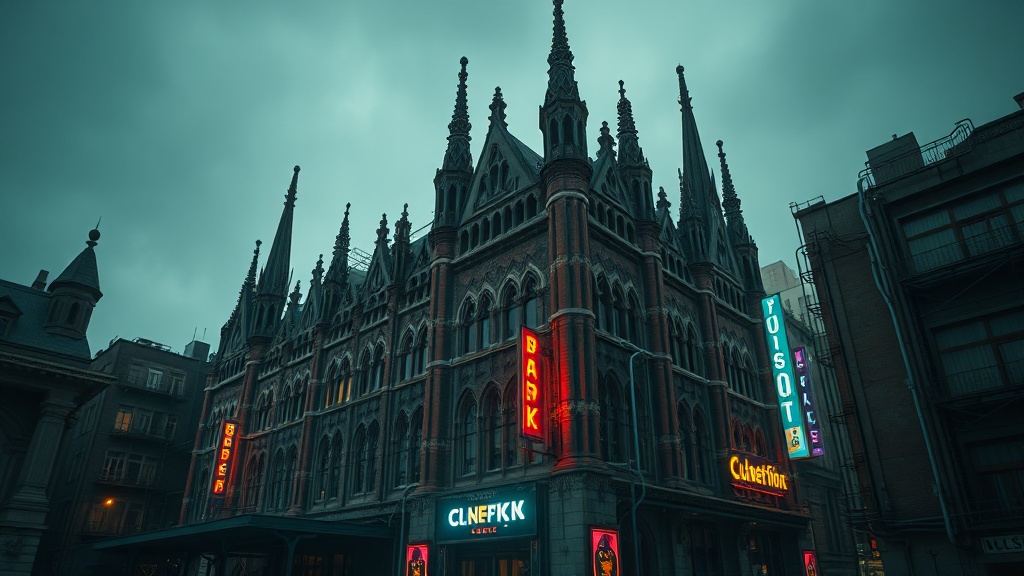 Cyberpunk Industrial Gothic Architecture