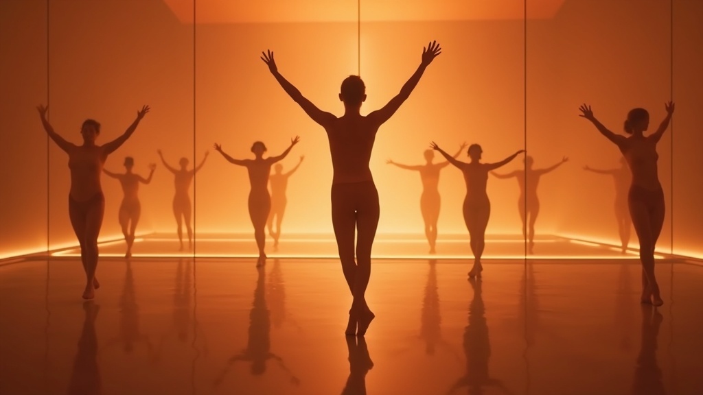 Jugadores interactuando en un entorno virtual futurista en Dance Eden