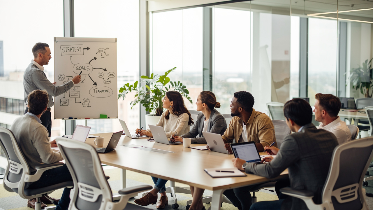 Diverse team participating in AI training workshop