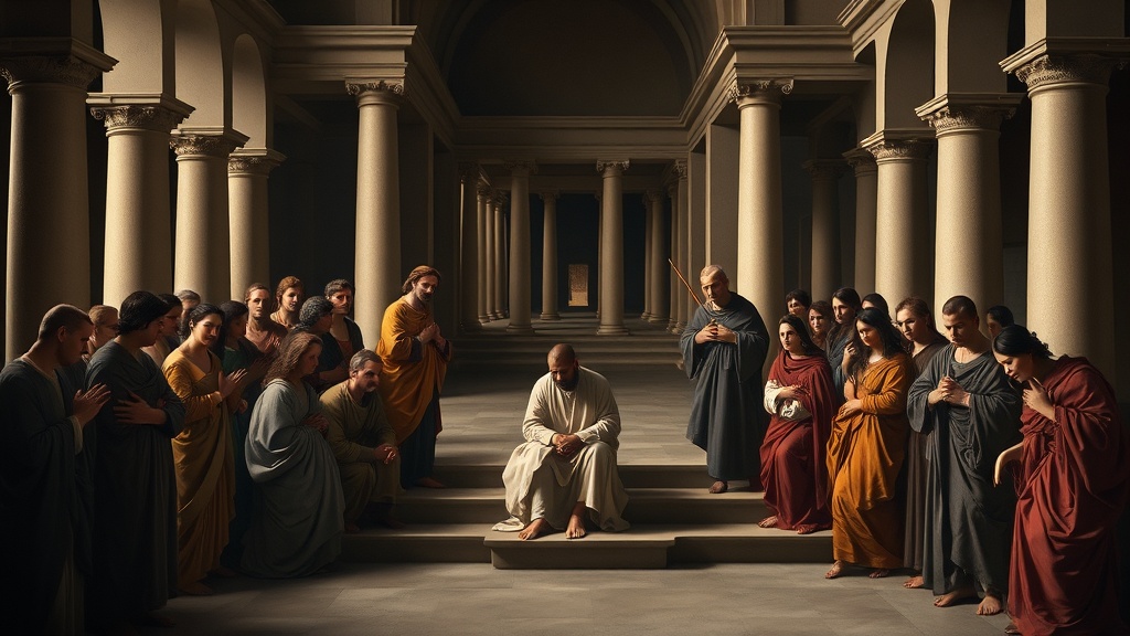 A solemn tableau of grief and institutional reckoning