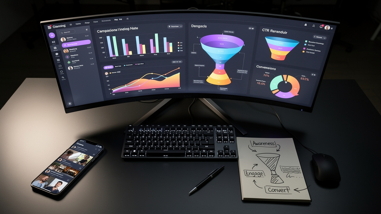 Marketing automation dashboard and workspace