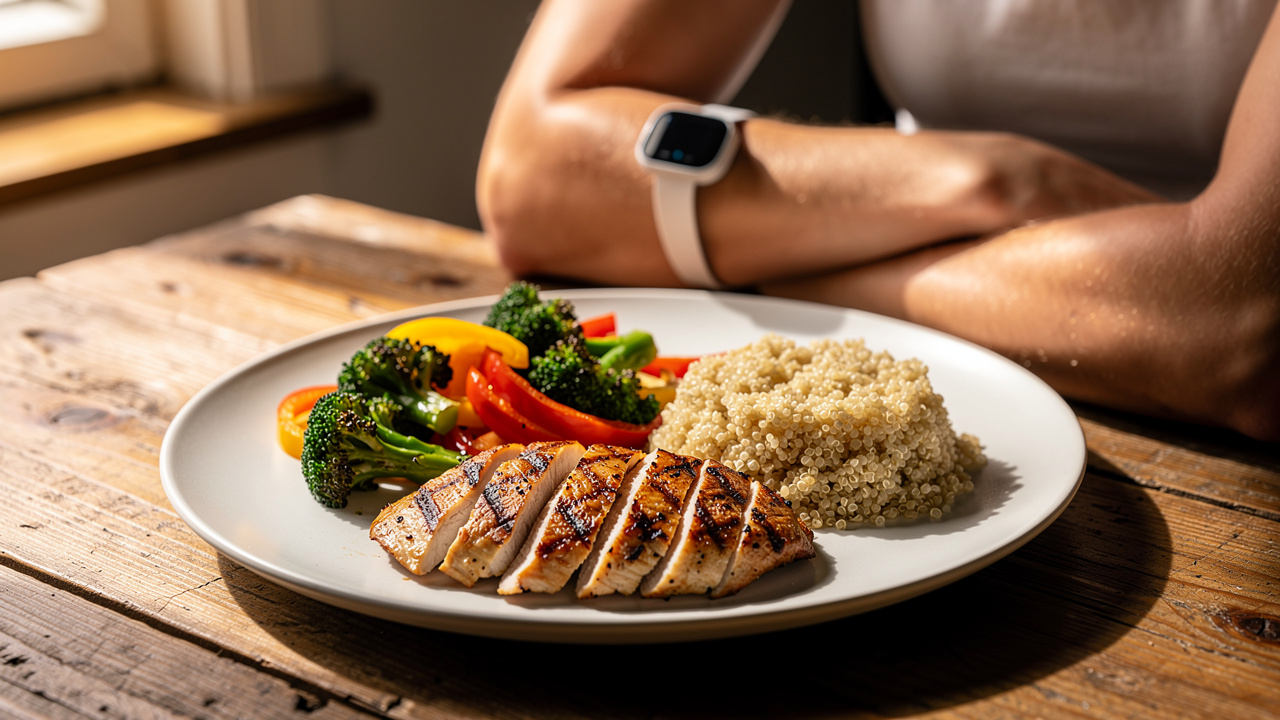 Balanced meal with continuous glucose monitor for metabolic health