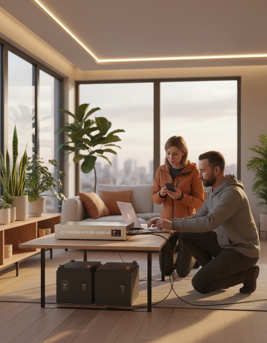 Sistema de Respaldo Energético: Innovador UPS con Cargador Solar MPPT y Baterías de Alto Rendimiento