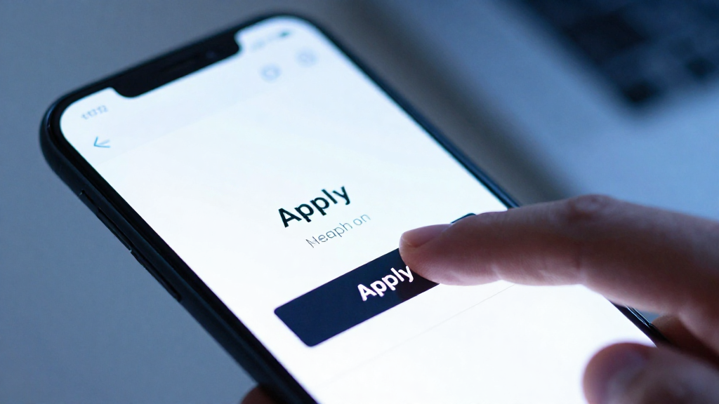 Smartphone displaying a digital coupon code, hand tapping “Apply”.