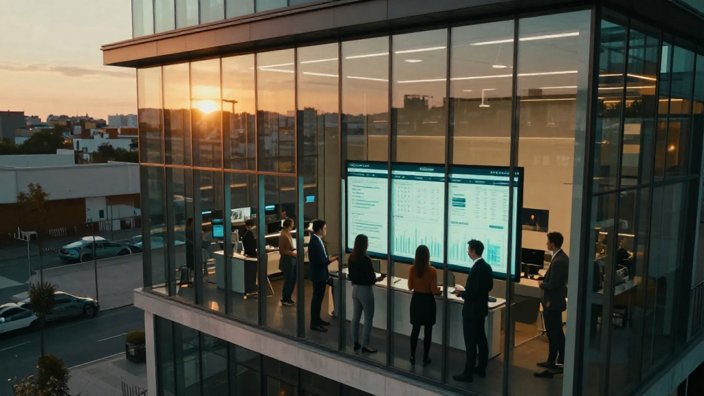 Real‑estate team reviewing analytics dashboards