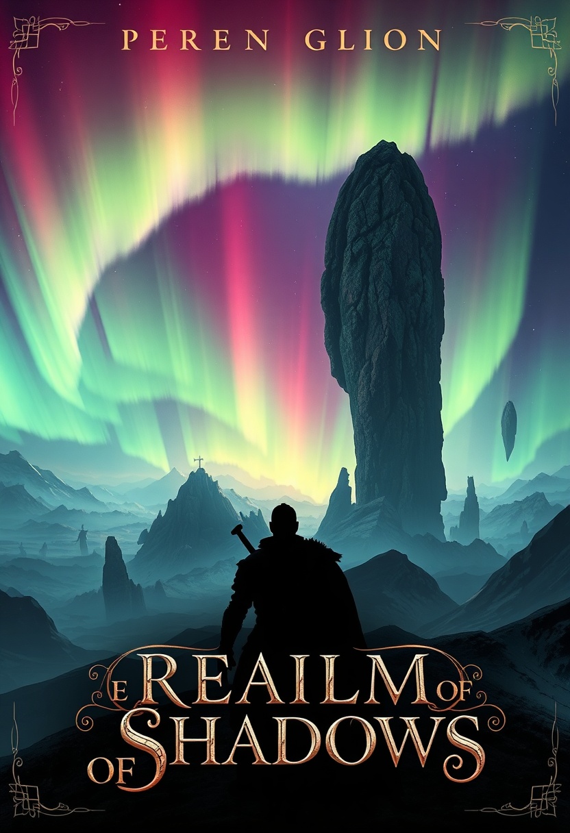 AI Generated Fantasy Novel Book Cover with Magical Landscape