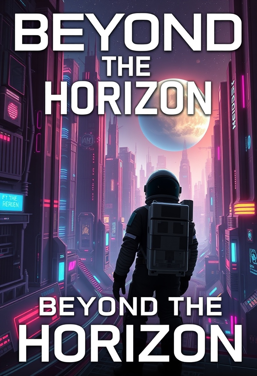 AI Generated Science Fiction Book Cover with Futuristic City