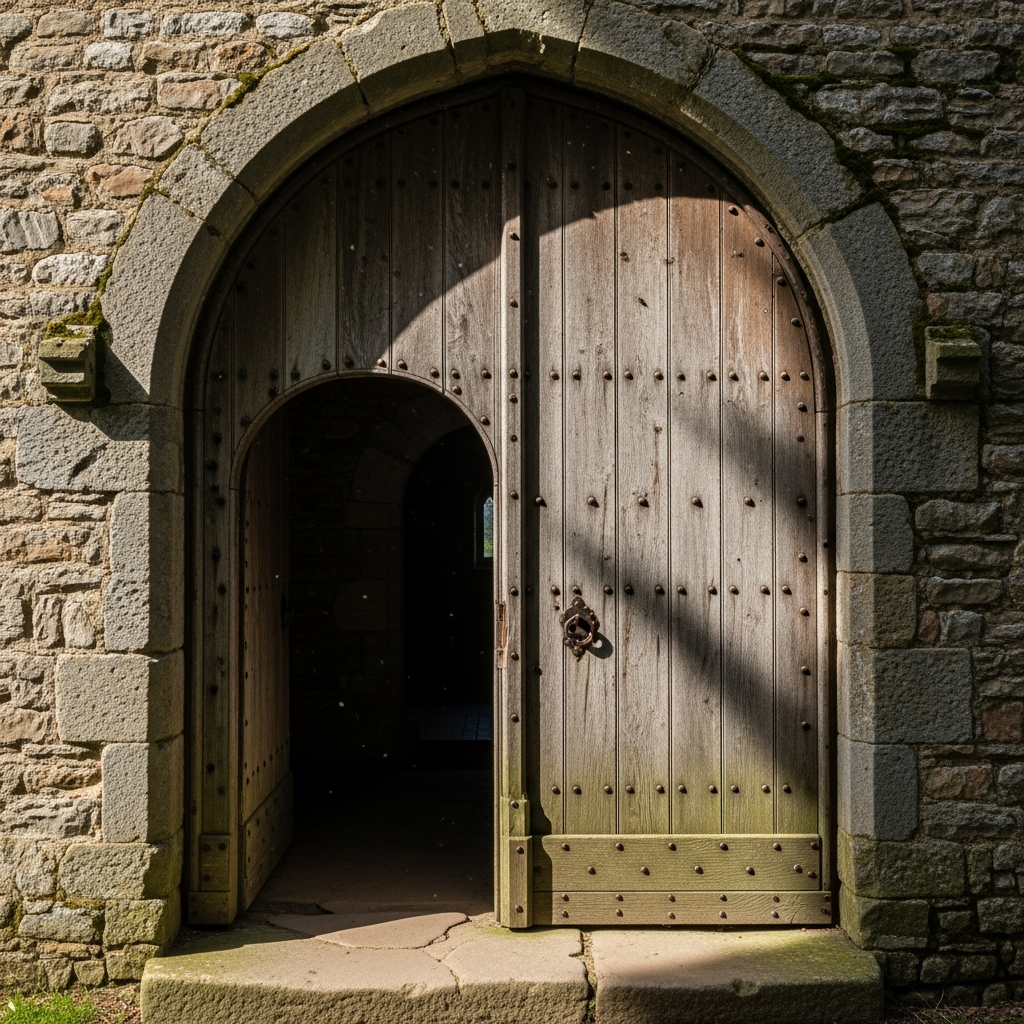 frontal-view-of-a-wide-open-old-solid-wooden-door-x8h2qkcxj6