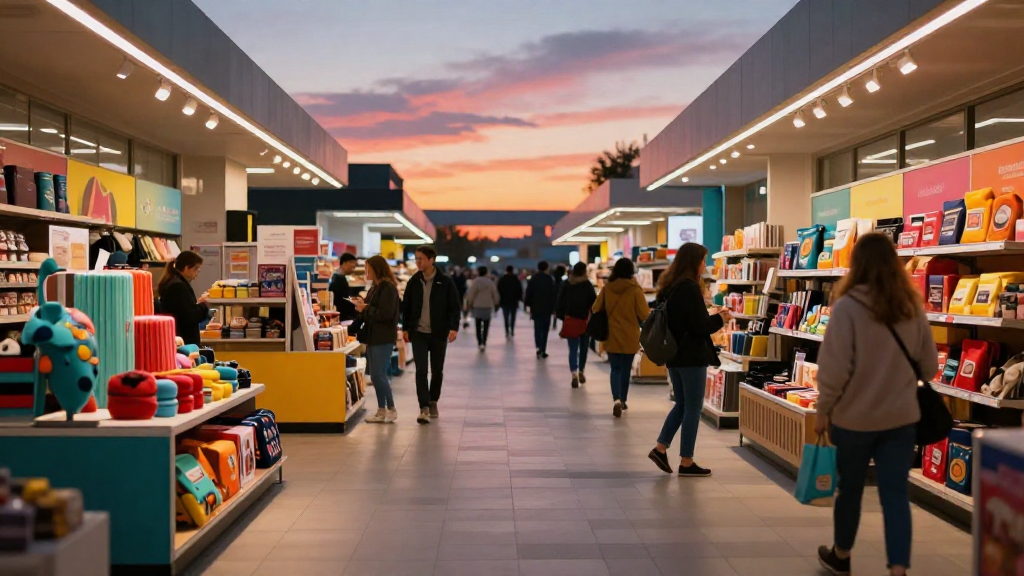 Retail floor with seasonal merchandise