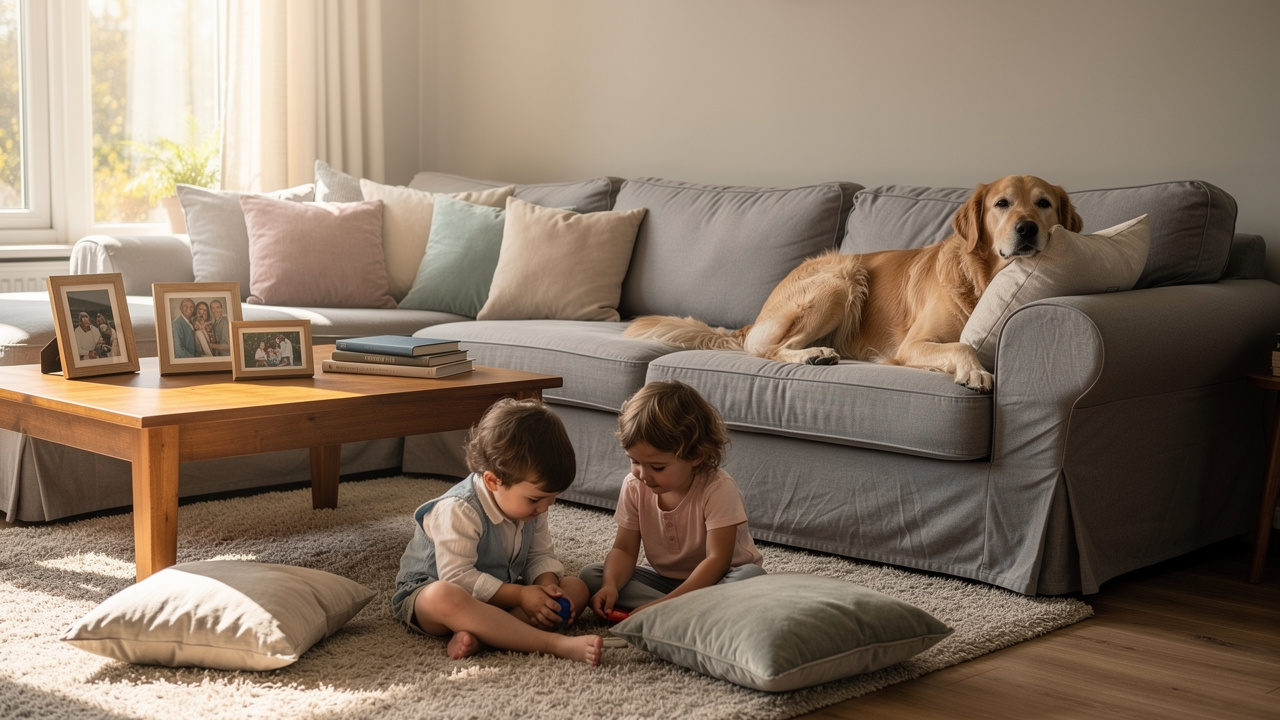Family-friendly sofa with practical washable loose covers
