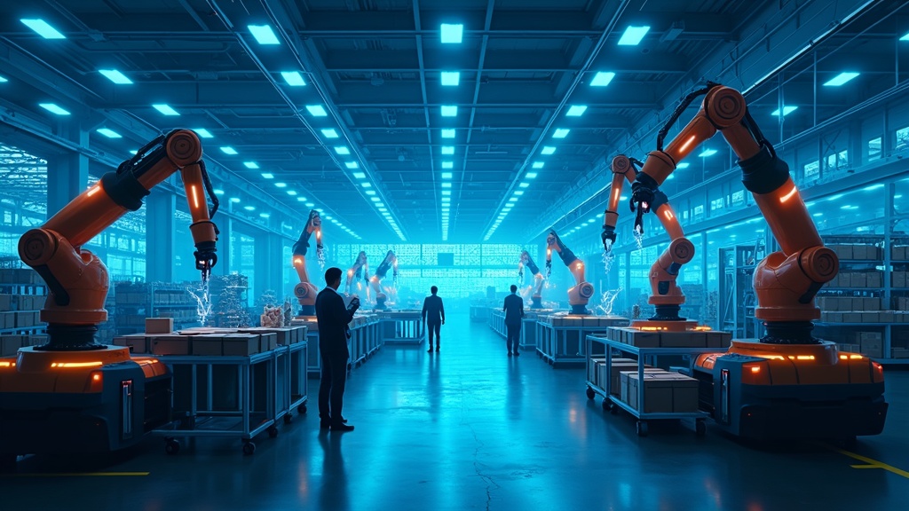 Robot industrial avanzado demostrando las conclusiones del Informe IFR IA en Robótica