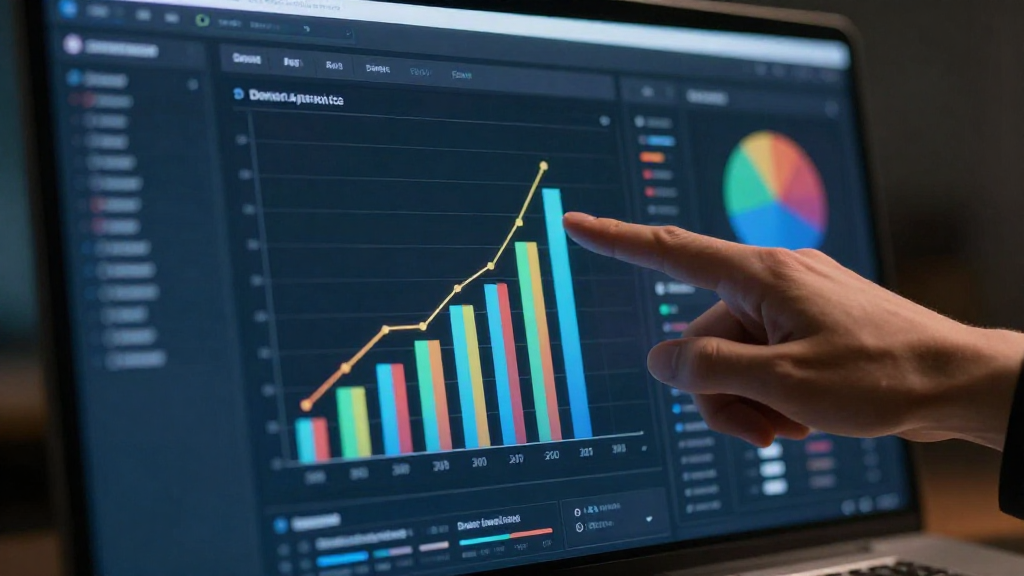 Donor analytics dashboard showing bar charts and pie graphs