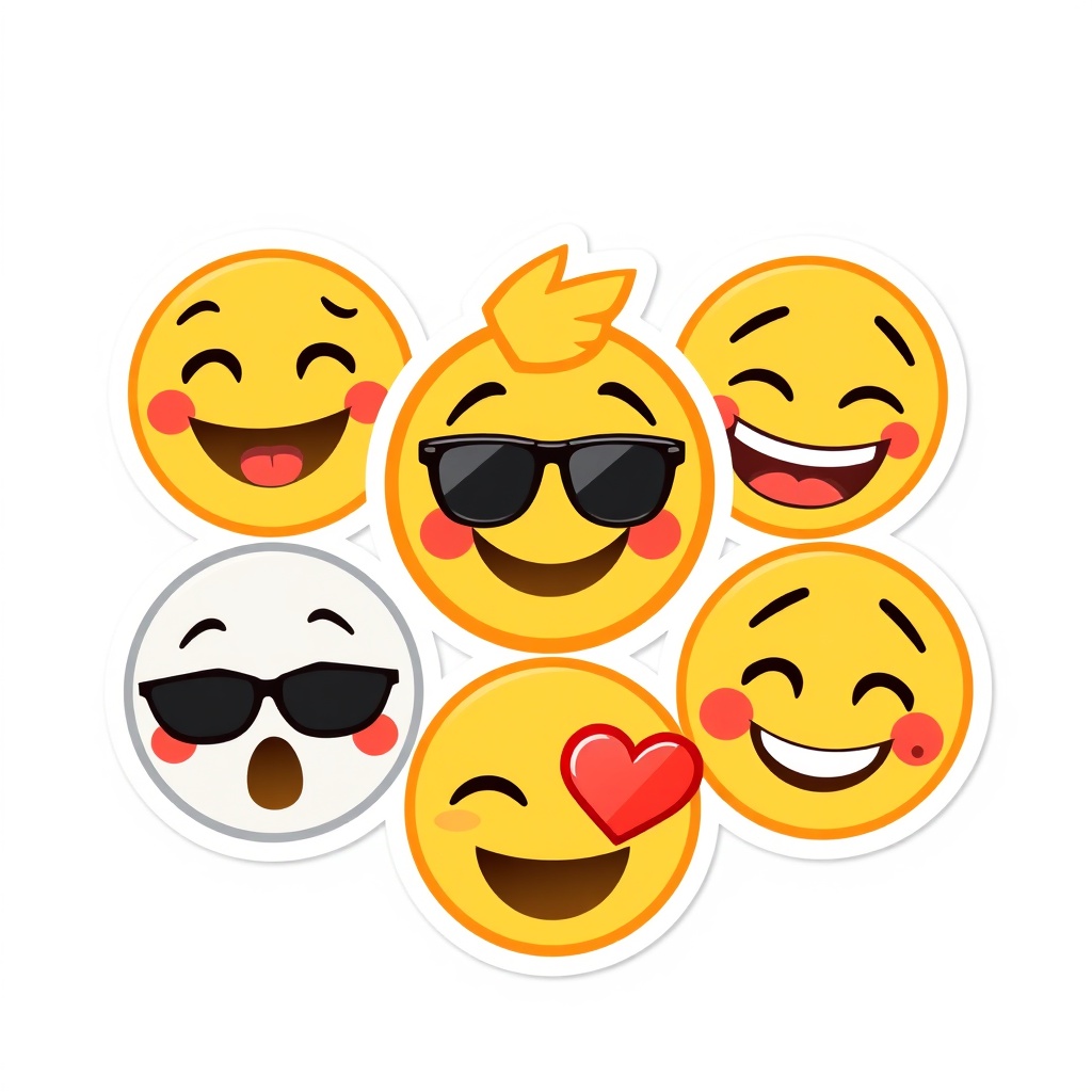 AI Generated Emoji Style Sticker Pack with Character Faces