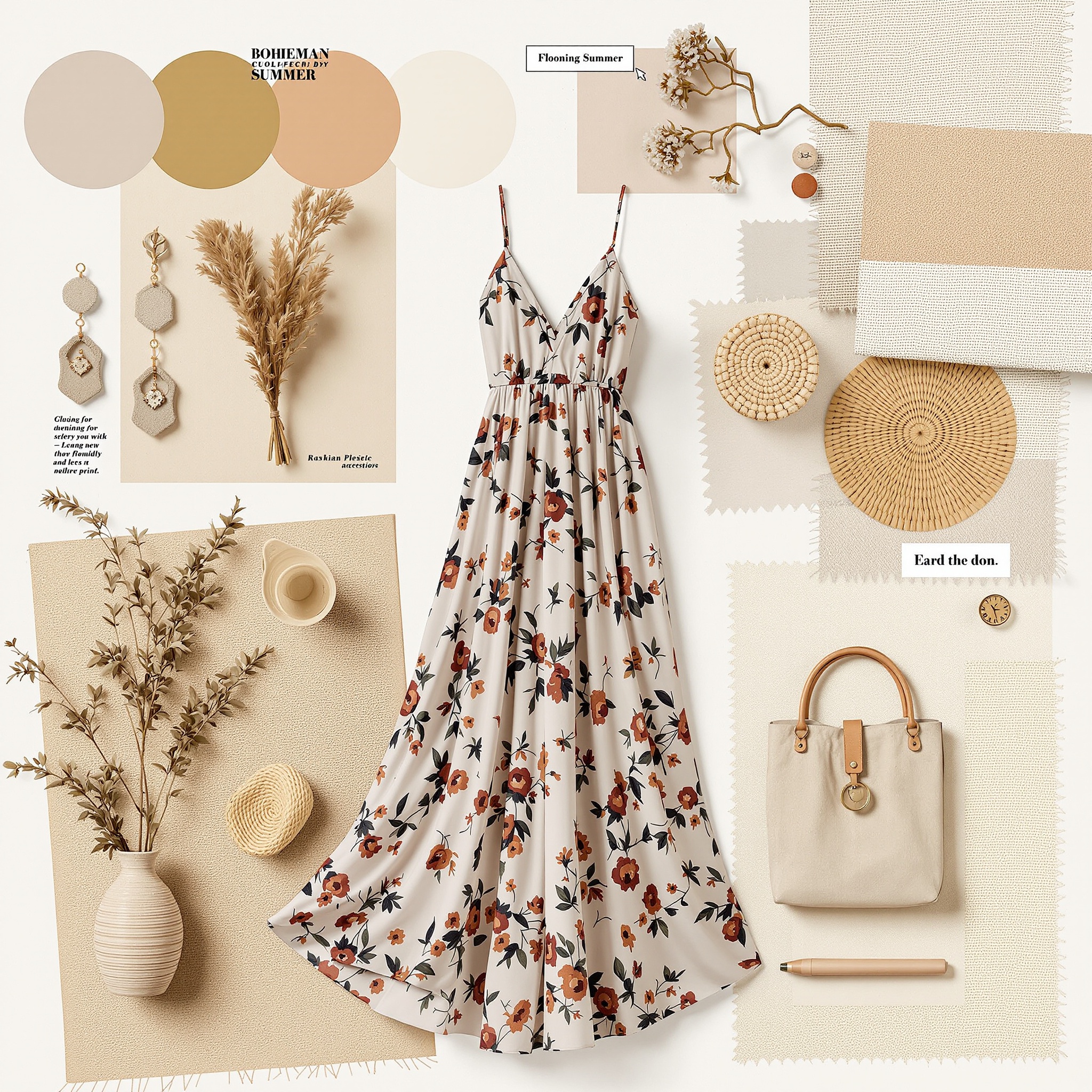 Bohemian Summer Fashion Collection Mood Board