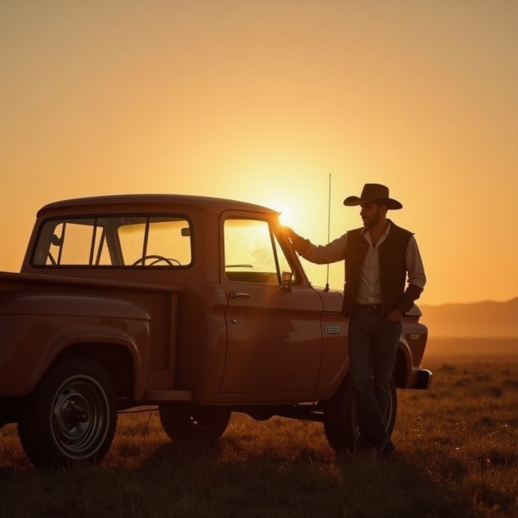 a-picture-of-a-cowboy-leaning-at-his-pickup-truck-40mcl5zdvo