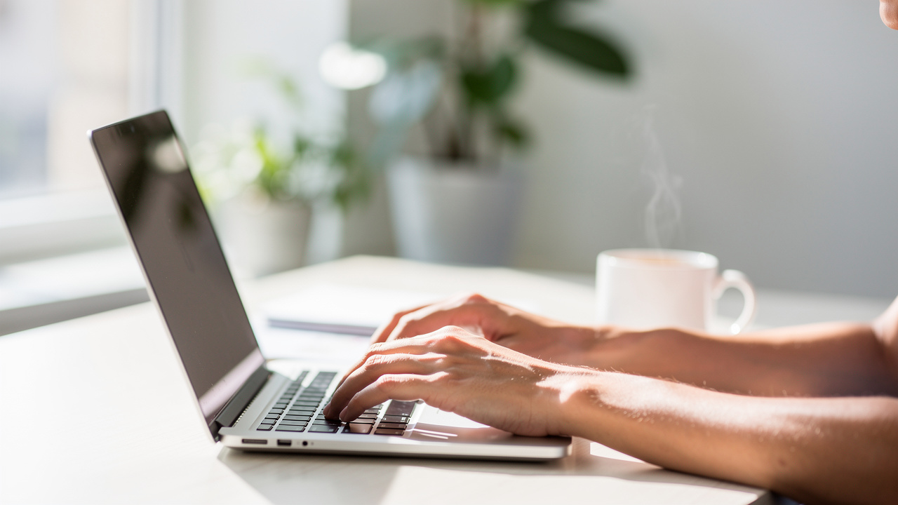 Professional working calmly and focused at desk