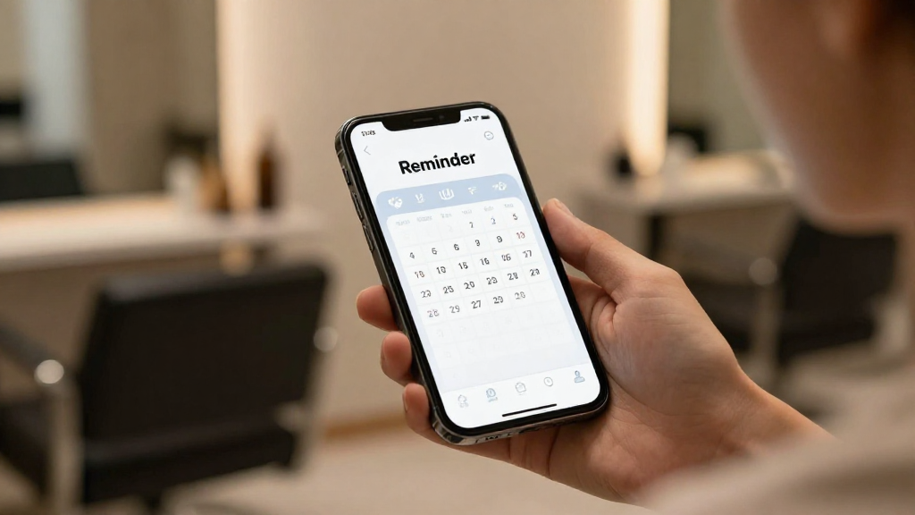 Client receiving a personalized reminder on a smartphone