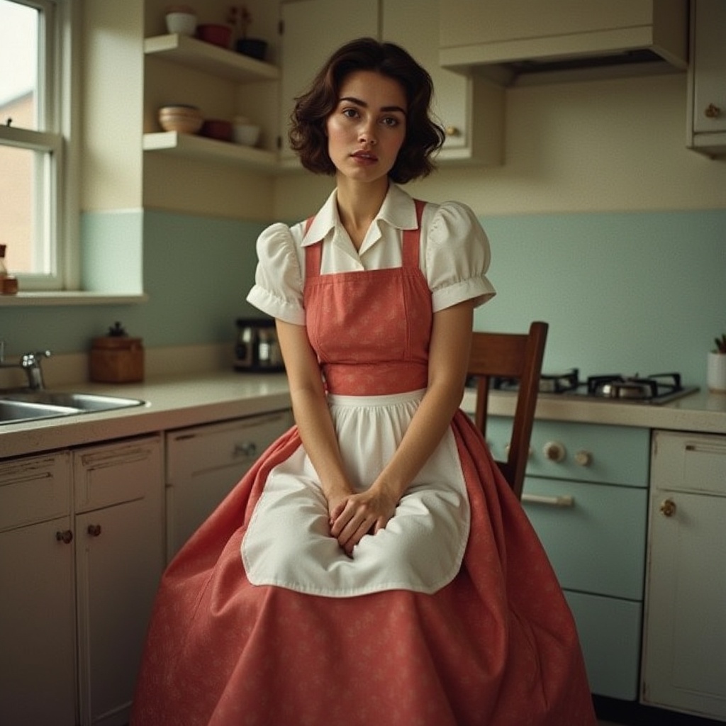 1950s-housewife-sitting-legs-crossed-gingham-half-kikgm49p5d