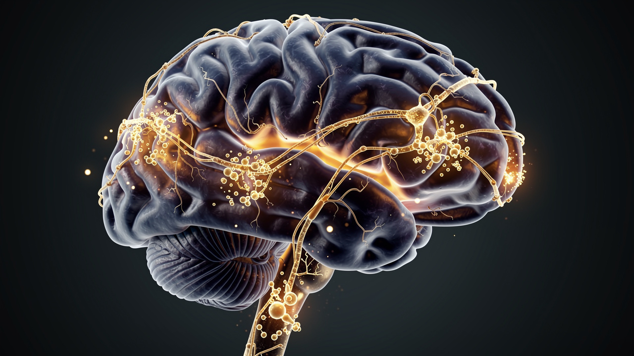 Brain neural pathways showing acetylcholine activity