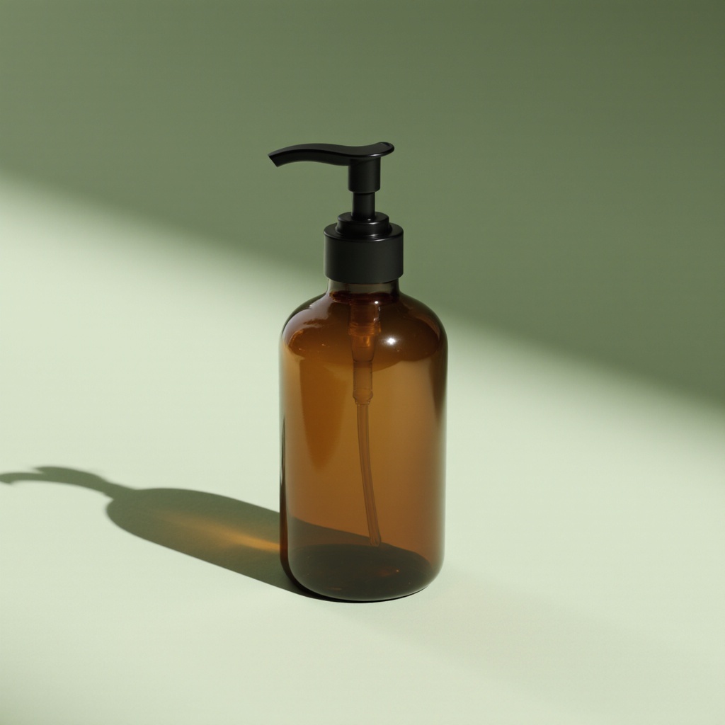 a-sleek-amber-glass-pump-bottle-mockup-casting-mnvxzs9whc