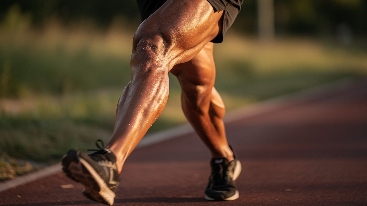 Athletic muscles during intense physical activity