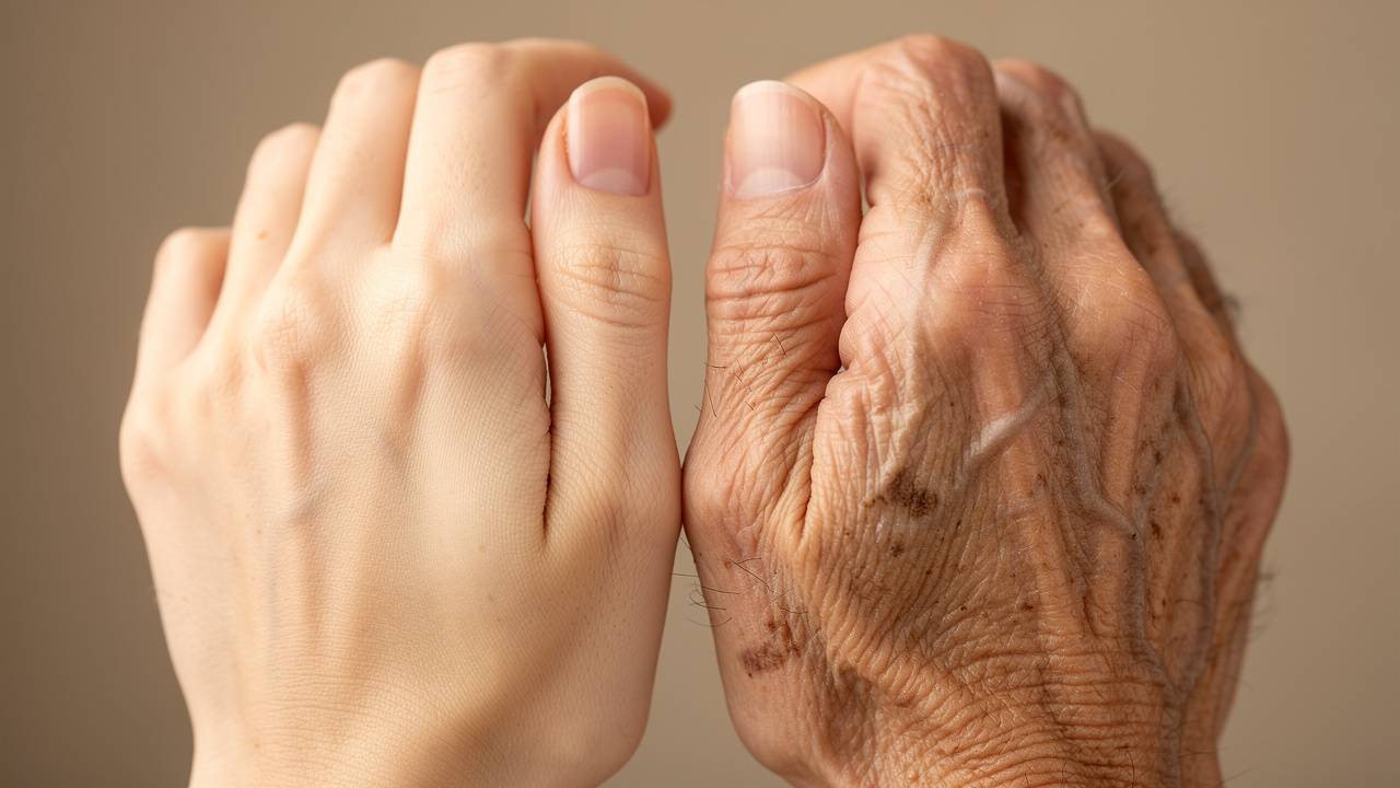 Comparison of youthful and aging skin texture