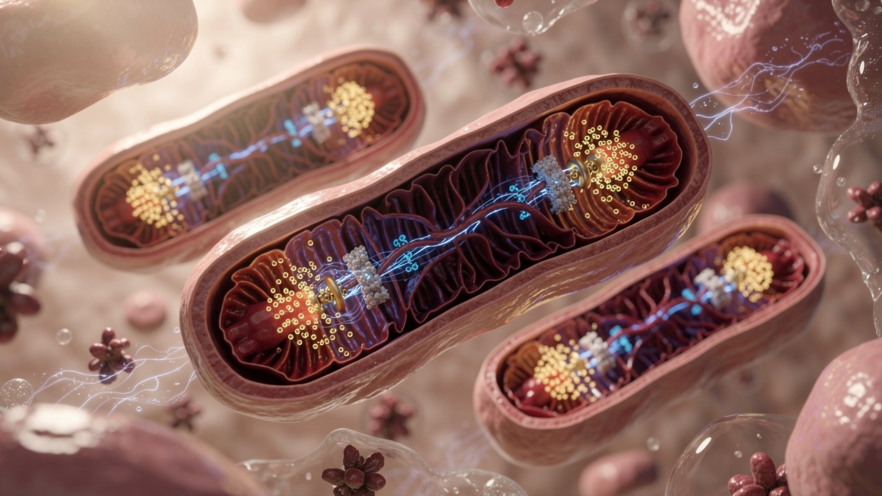 Mitochondria producing energy through NAD-dependent pathways