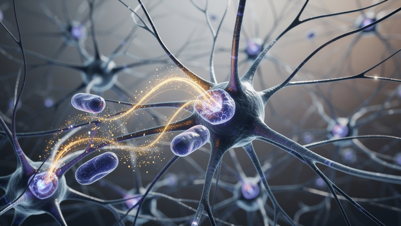 Brain neurons with active mitochondria producing cellular energy