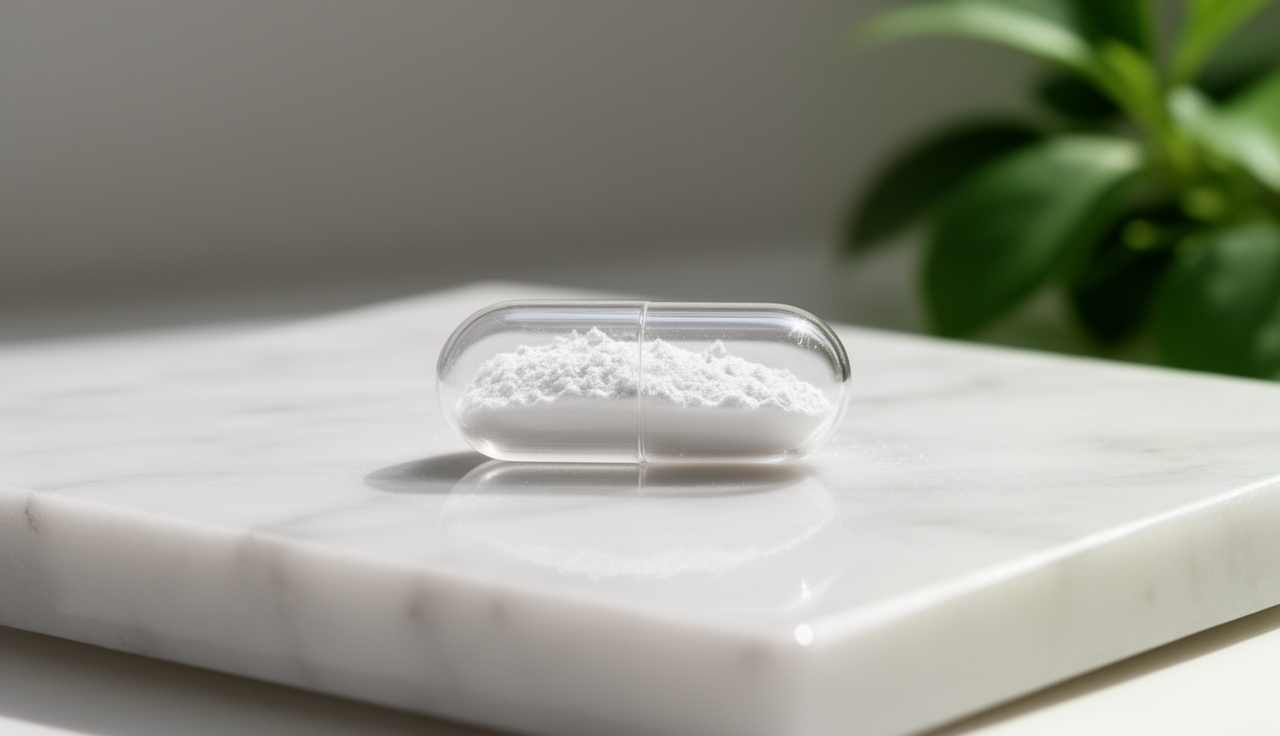 Premium NAD supplement capsules on marble surface