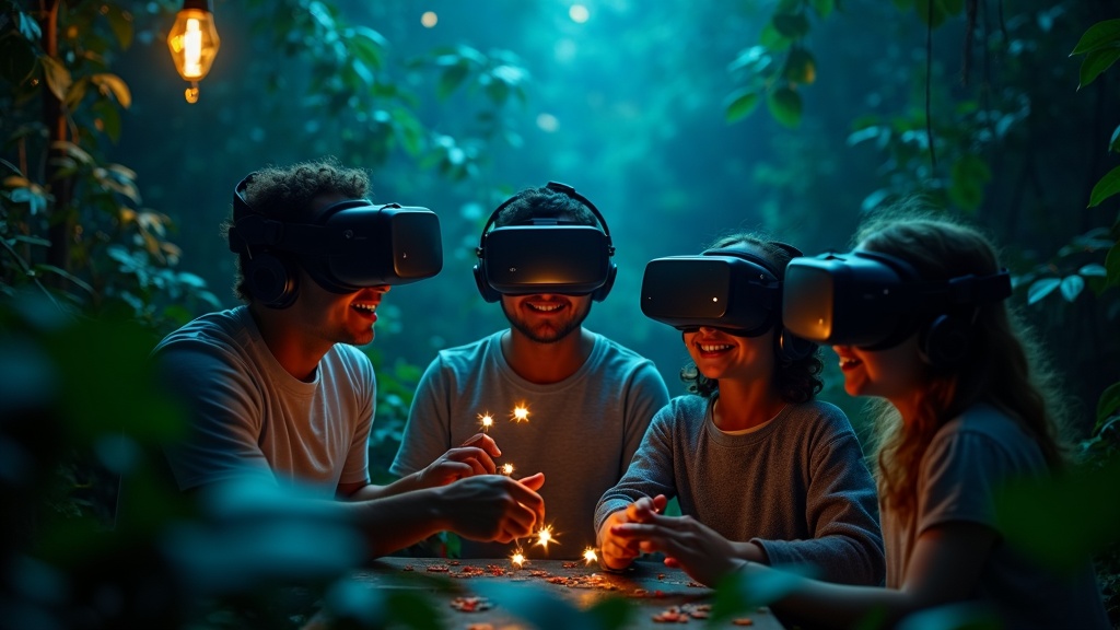 Vista del interior de Virtua Barcelona con equipos de VR listos para la acción