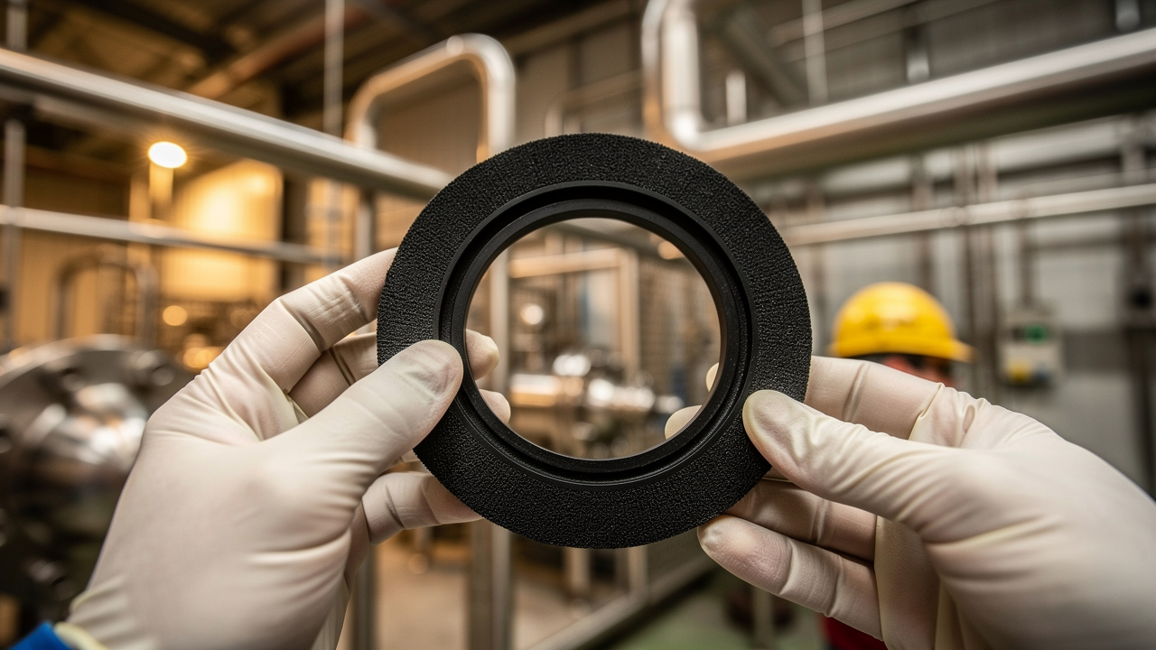 Viton fluoroelastomer gasket in industrial application
