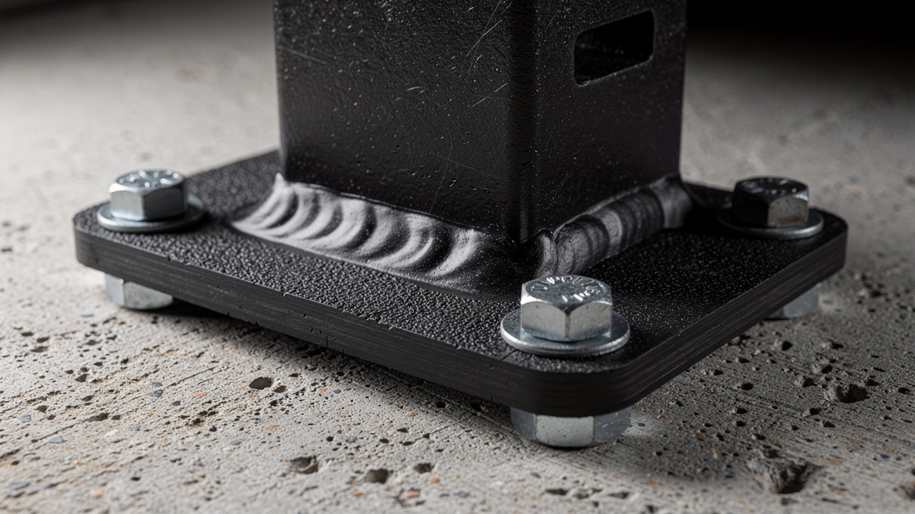 Elastomeric rubber vibration isolator pad detail
