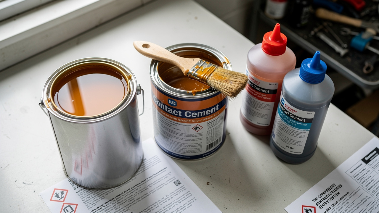 Different adhesive types for bonding rubber to concrete