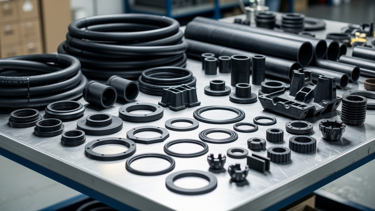 Diverse range of industrial rubber products and components