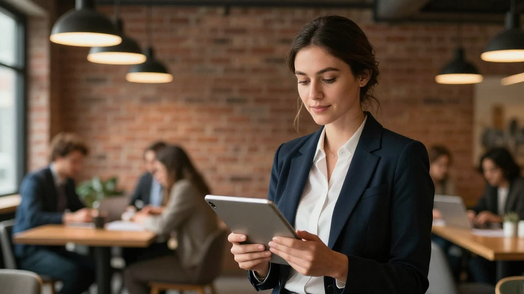 Entrepreneur working on tablet
