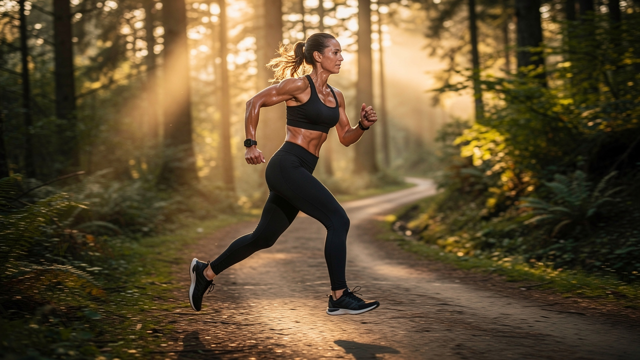Runner demonstrating improved exercise endurance and performance