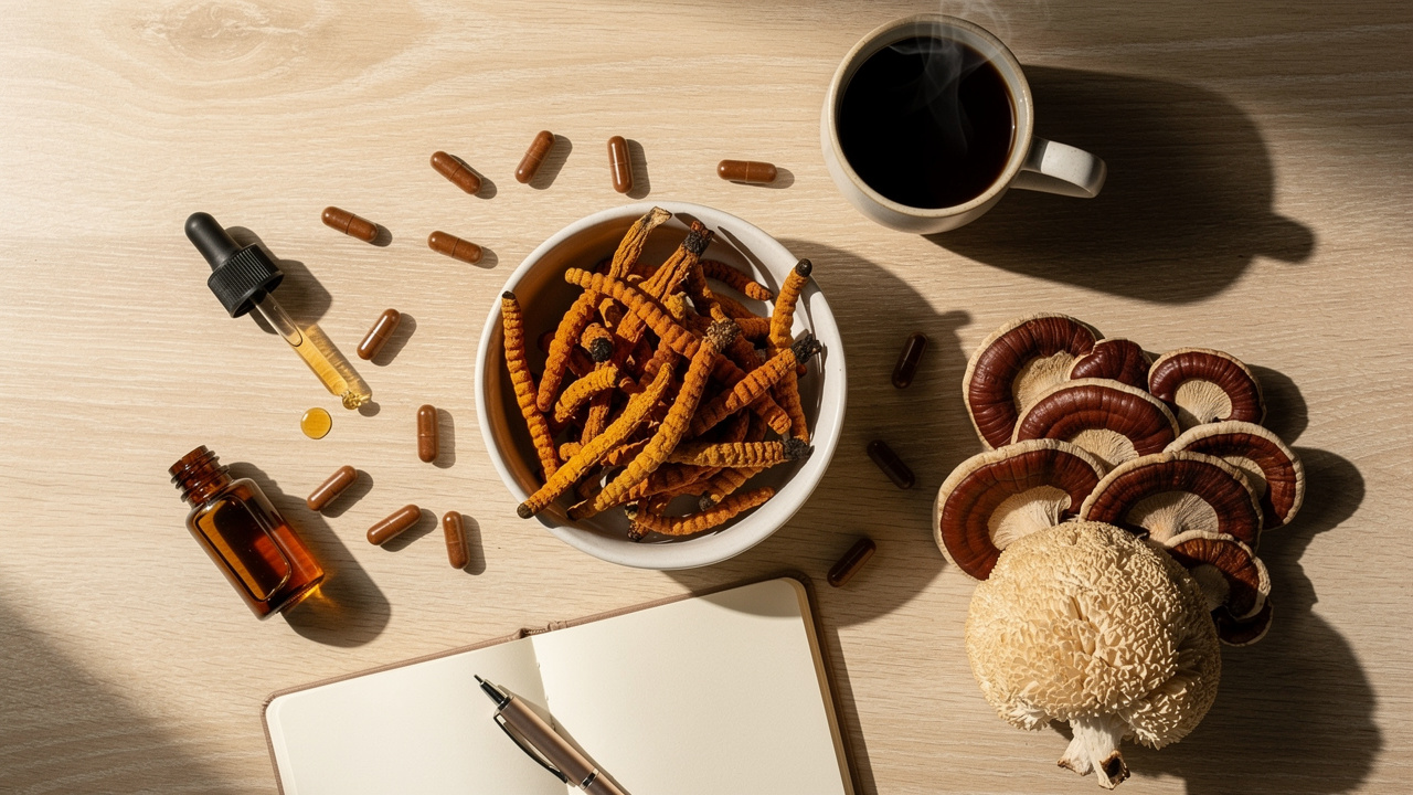 Cordyceps supplement stack with adaptogenic mushrooms