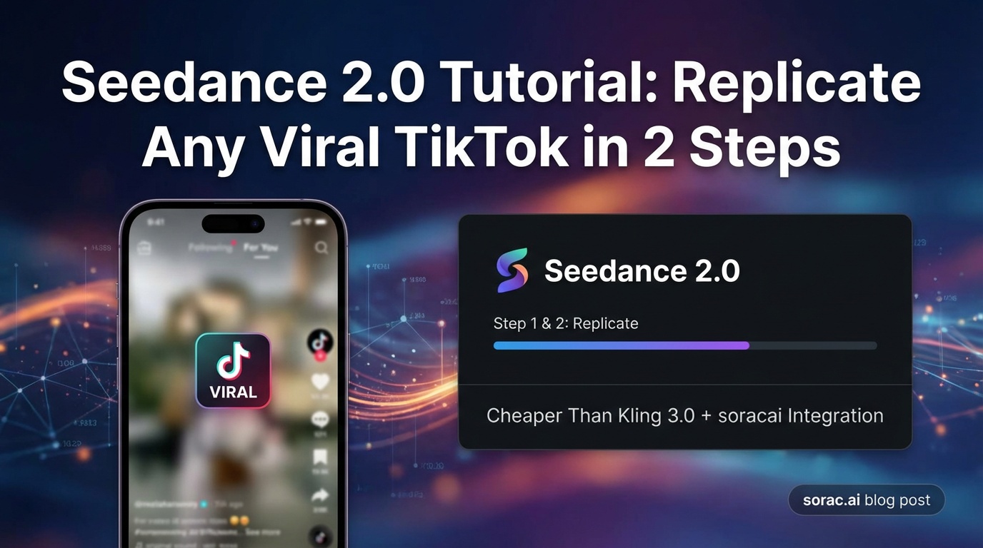 Seedance 2.0 Tutorial: Replicate Any Viral TikTok in 2 Steps (Cheaper Than Kling 3.0 + soracai Integration)