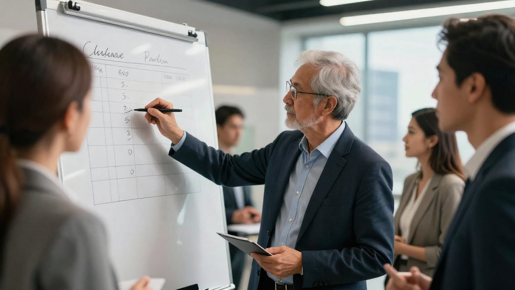 Planner celebrating final numbers on a whiteboard