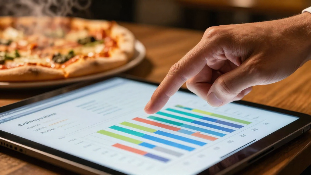 Analytics chart on tablet
