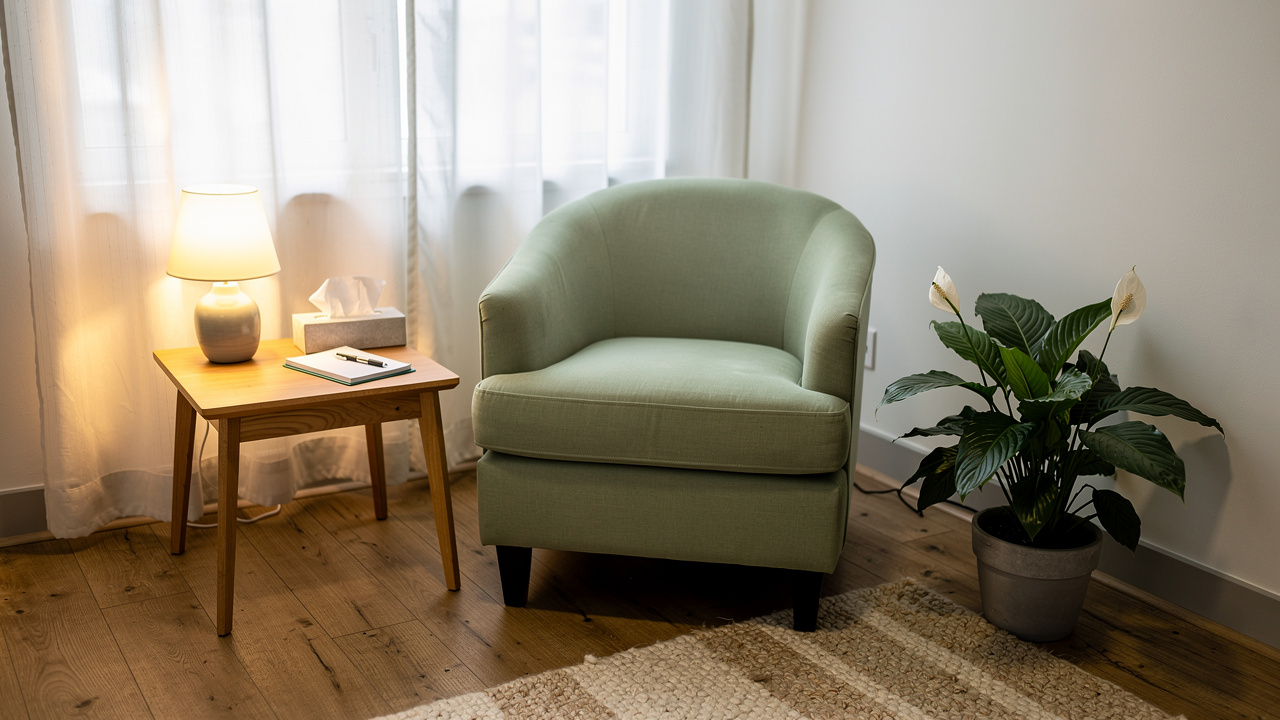 Comfortable therapy office for behavioral activation work