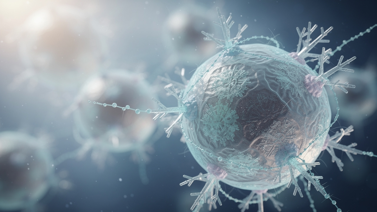 Microscopic view of immune system interaction