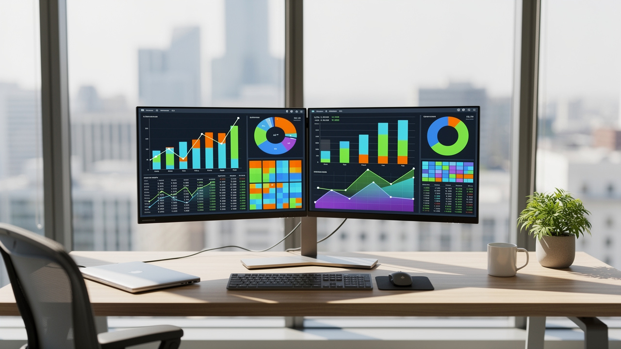 Analytics dashboards showing website performance metrics