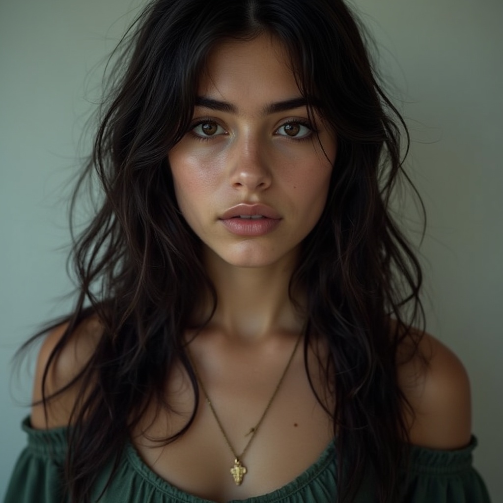 ein-12-jahriges-madchen-mit-langen-schwarzen-91fp4es9h6